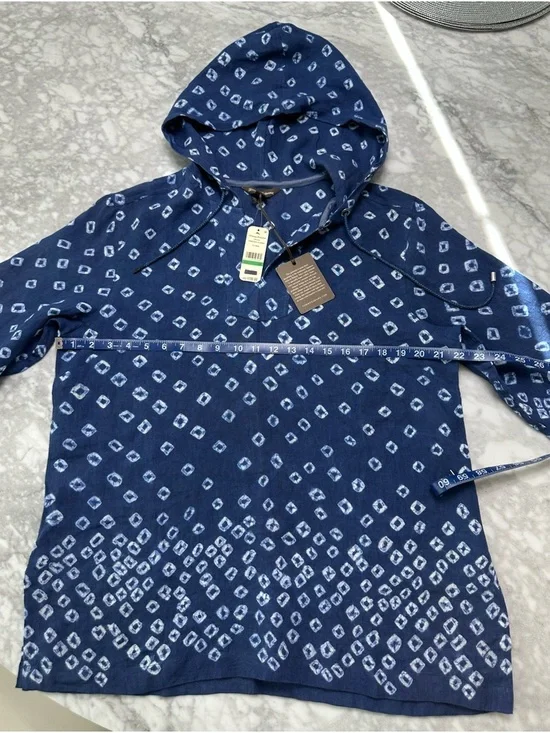Tommy Bahama NWT Navy Blue Printed Linen Hooded Tunic $138 Retail - Picture 6 of 15